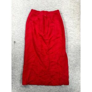 Vintage Pursuits Ltd Straight & Pencil Skirt Women 28 Red Side Zip Retro Classic